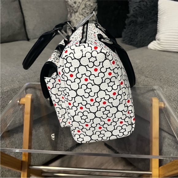 Disney Parks Black and White Satchel with Red Accents NWT - Picture 4 of 11
